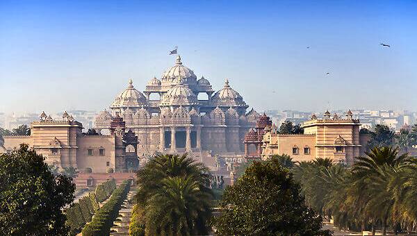 Eine der wichtigsten Sehenswürdigkeiten Indiens – Akshardham Tempel.