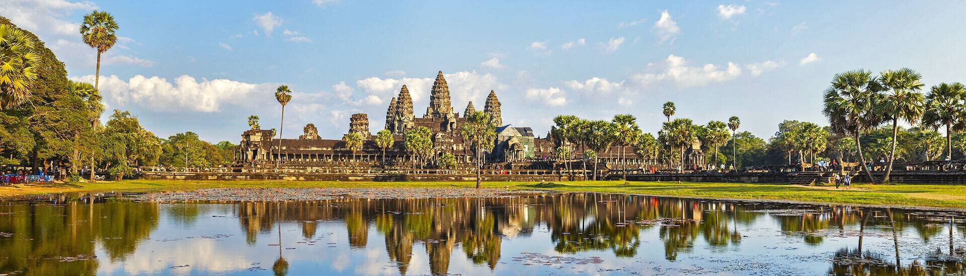 Angkor Wat Tempelanlage in Kambodscha als kulturelles Highlight einer Kombireise durch Thailand, Laos und Kambodscha