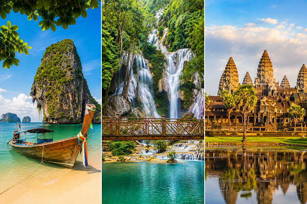 Tempel und Landschaften in Thailand, Laos und Kambodscha als Kombireise