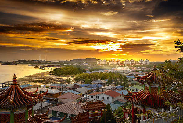 Kuching auf Borneo ist die malaysische Hauptstadt von Sarawak