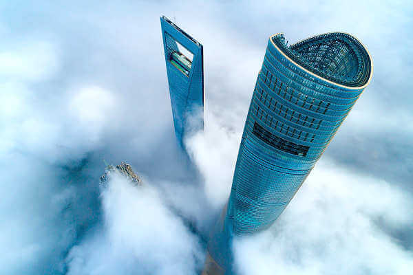 Der Shanghai Tower ist 632 Meter das höchste Gebäude der Stadt, eine Aussichtsplattform befindet sich in 552 Metern Höhe