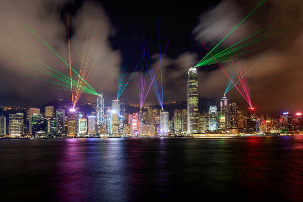 Symphonie der Lichter ist eine tägliche Show in Hongkong