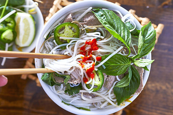 Nationalgericht „Pho“, bei dem es sich um eine Nudelsuppe handelt